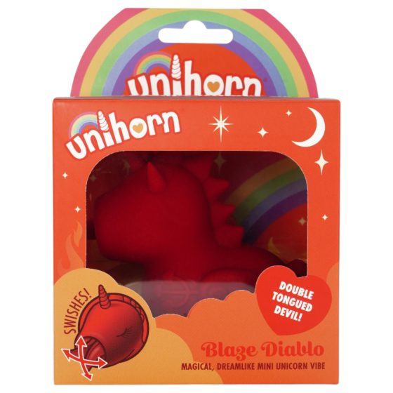 Unihorn Blaze Diablo - nabíjateľný stimulátor klitorisu jednorožca (červený)