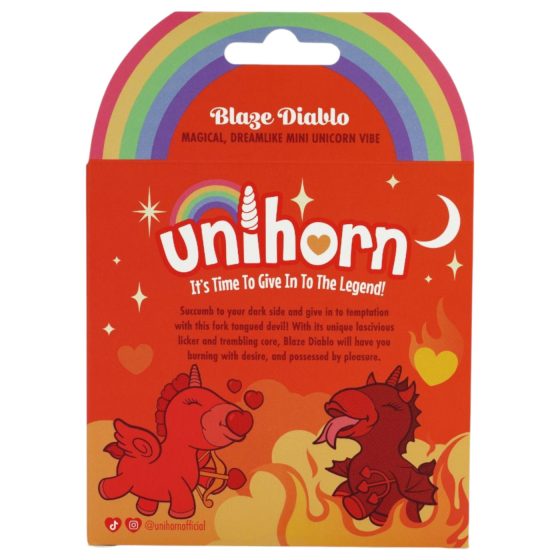 Unihorn Blaze Diablo - nabíjateľný stimulátor klitorisu jednorožca (červený)