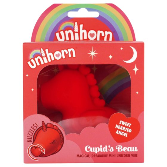 Unihorn Cupidov Láska - akumulátorový jednorožec stimulátor klitorisu (červený)