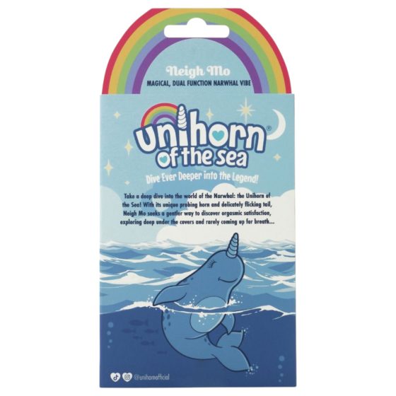 Unihorn Of The Sea - nabíjateľný narval vibrátor na klitoris (modrý)