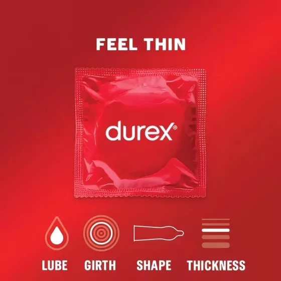 Durex - kondómy Feel Thin - extra tenké pre prirodzený pocit - 18 ks