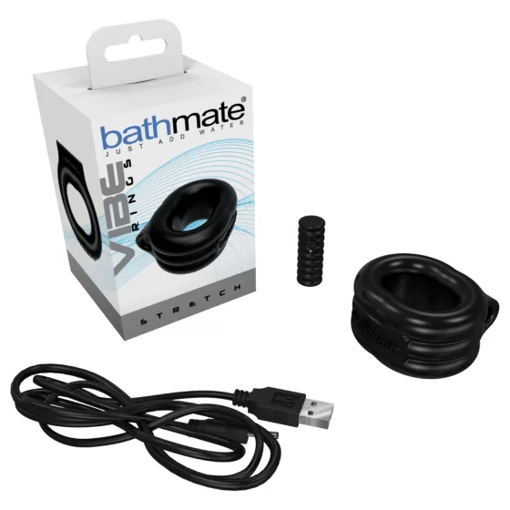 Bathmate Vibe Ring Stretch - akumulátorový vibračný erekčný krúžok (čierny)