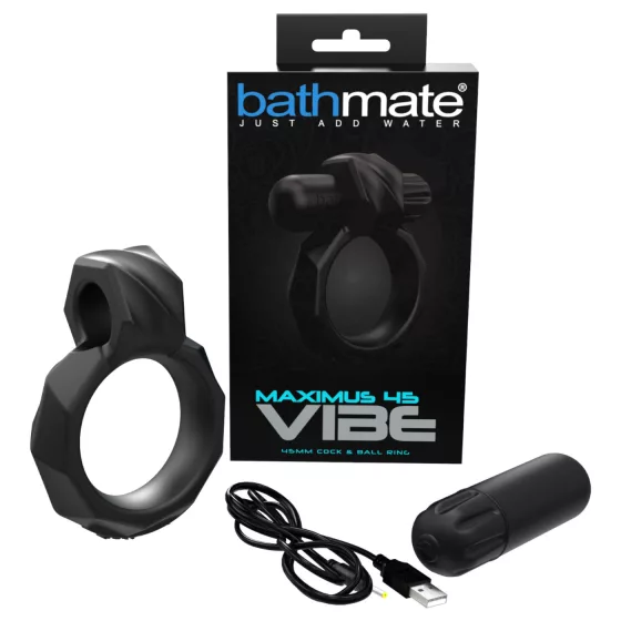 Bathmate Maximus Vibe 45 - akumulátorový vibračný erekčný krúžok (čierny)