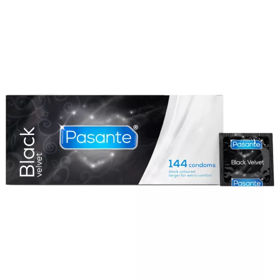 Pasante - latexový kondóm - čierny - 144 ks