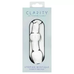   Clarity Utopian Mystique - rebrované sklenené análne dildo (priehľadné)