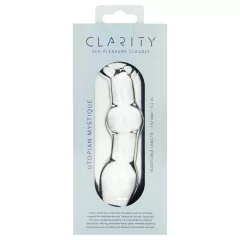   Clarity Utopian Mystique - rebrované sklenené análne dildo (priehľadné)