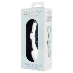   Clarity Utopian Mystique - rebrované sklenené análne dildo (priehľadné)