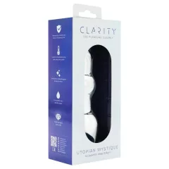   Clarity Utopian Mystique - rebrované sklenené análne dildo (priehľadné)