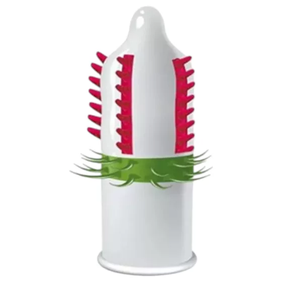 Egzo Dulche Bombero - stimulačný latexový kondóm s výstupkami - 1 ks