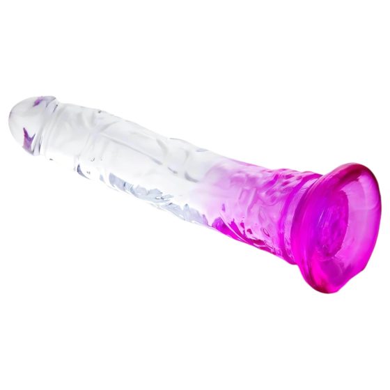 Osamelý Kopijník - prísavkový dildo (fialový-priehľadný)