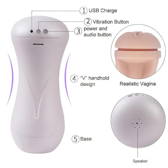 Samotná radosť - nabíjateľná vibrujúca umelá mačička (biela-prírodná)