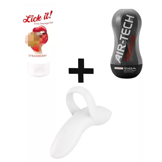 Sada pre páry - masturbátor, vibrátor, lubrikant