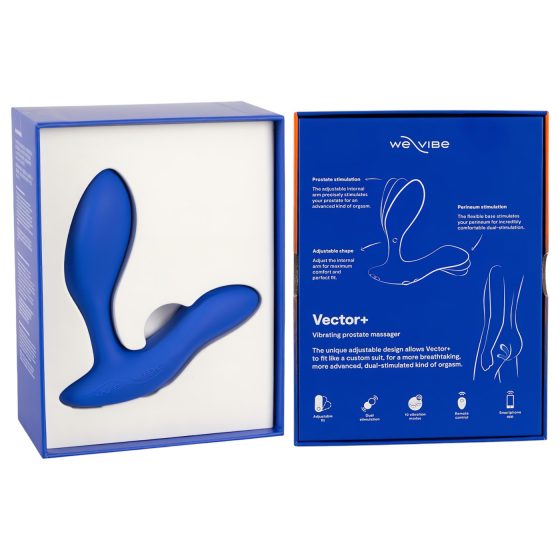 We-Vibe Vector+ - análny vibrátor s aplikáciou - dobíjateľný - modrý
