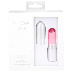   Pillow Talk Lusty - akumulátorový, jazykový tyčový vibrátor (bielo-ružový)