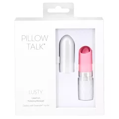   Pillow Talk Lusty - akumulátorový, jazykový tyčový vibrátor (bielo-ružový)