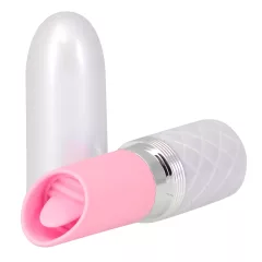   Pillow Talk Lusty - akumulátorový, jazykový tyčový vibrátor (bielo-ružový)