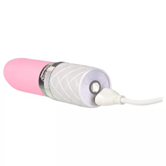Pillow Talk Lusty - akumulátorový, jazykový tyčový vibrátor (bielo-ružový)