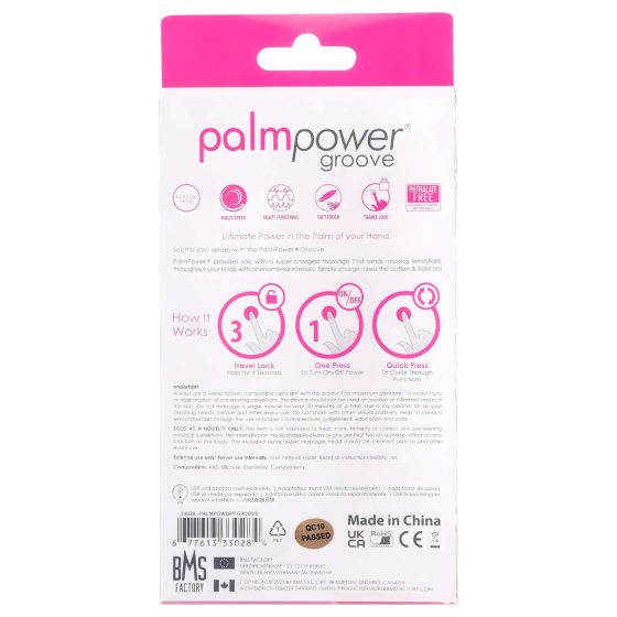 PalmPower groove - nabíjací masážny vibrátor (ružový)