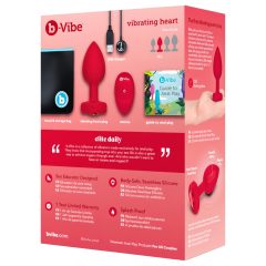   b-vibe srdce - nabíjateľný, rádiový análny vibrátor (červený)