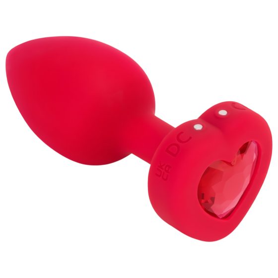 b-vibe srdce - nabíjateľný, rádiový análny vibrátor (červený)