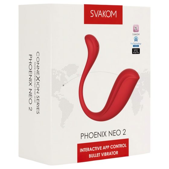 Svakom Phoenix Neo 2 - vibračné vajíčko - smart funkcie - červené
