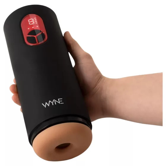 WYNE 07 - masturbátor pre mužov - vibračný a sací - čierny - akumulátorový
