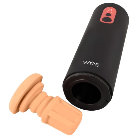 WYNE 08 - nabíjateľný pohyblivý masturbátor (čierny)