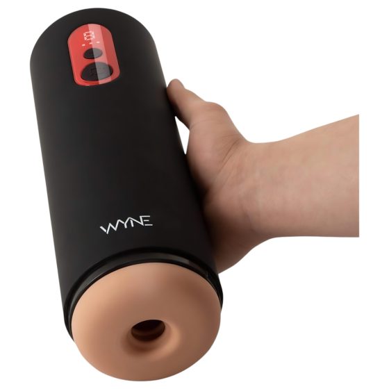 WYNE 08 - nabíjateľný pohyblivý masturbátor (čierny)