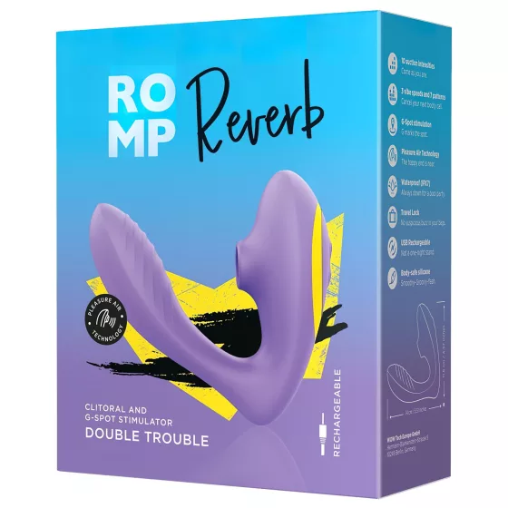 ROMP Reverb - vibrátor na G bod a klitoris - tlakové vlny a vibrácie - fialový