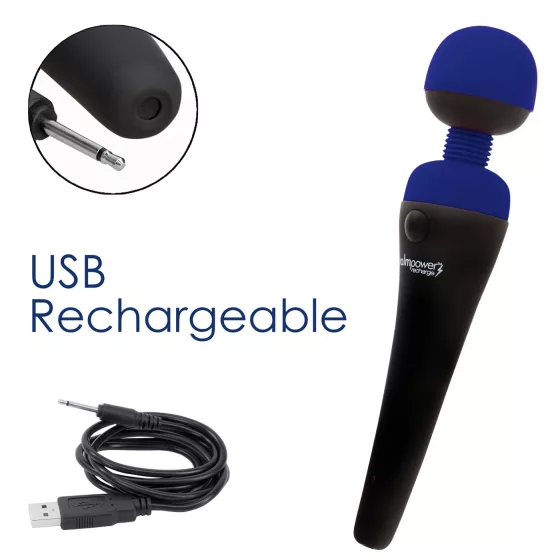 PalmPower recharge - nabíjateľný masážny vibrátor (modrý)