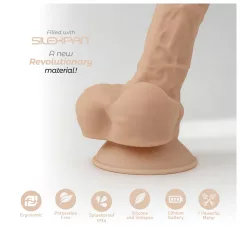  Silexd 8 - vibrátor na diaľkové ovládanie - s semenníkmi - telová farba