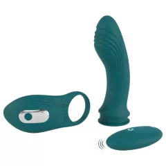   Couples Choice - vibrátor pre páry 3v1 - nastaviteľný - tyrkysový