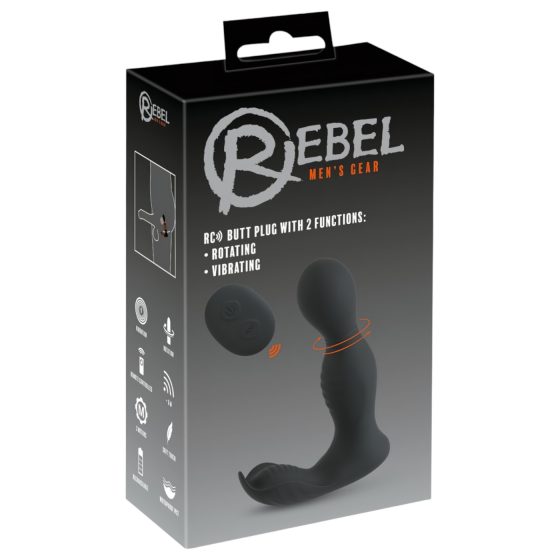 Rebel - Diaľkový 2v1 prostatický vibrátor (čierny)