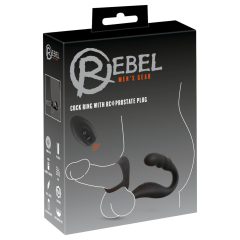   Rebel - prosztata vibrátor pénisz-és heregyűrűvel (fekete)