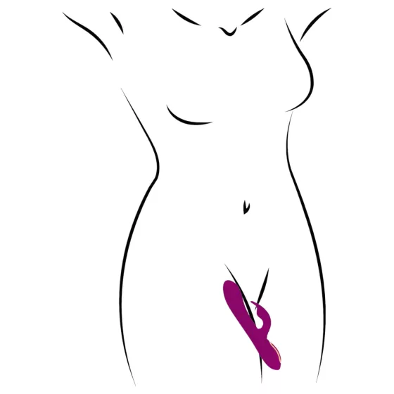 Javida - vibrátor 3v1 s perlami a rotáciou - fialový