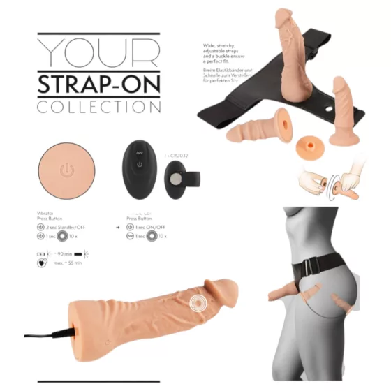 You2Toys - strap-on dildo súprava - telová farba
