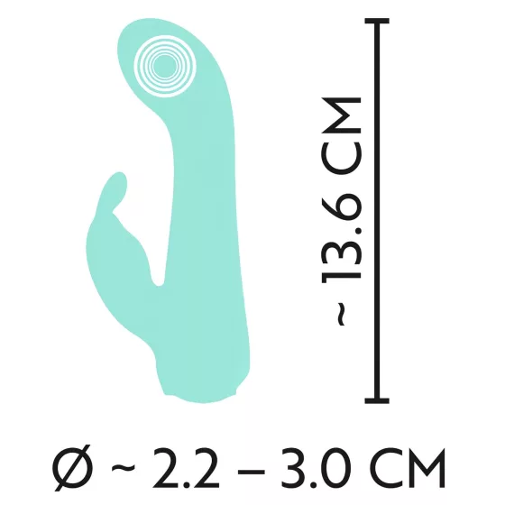 Cuties Mini 4 - akumulátorový, zajačikový vibrátor s klitorálnym ramienkom (zelený)