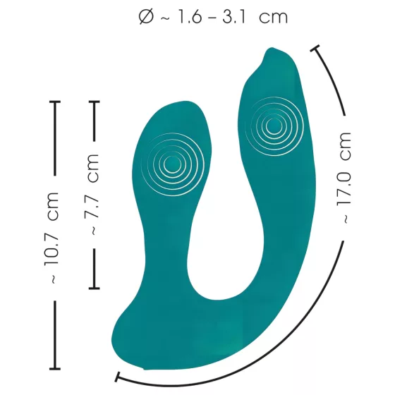 Couples Choice - hands-free vibrátor pre páry - nositeľný, tyrkysový