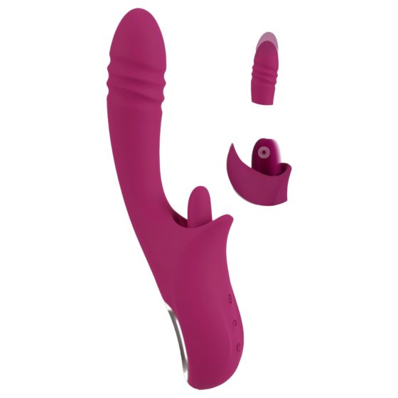Javida Licking & Thrusting - jazykový a prirážací vibrátor (fialový)