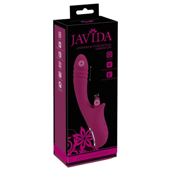Javida Licking & Thrusting - jazykový a prirážací vibrátor (fialový)