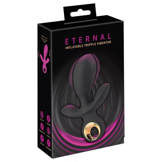 Eternal - trojitý nafukovací vibrátor - čierny