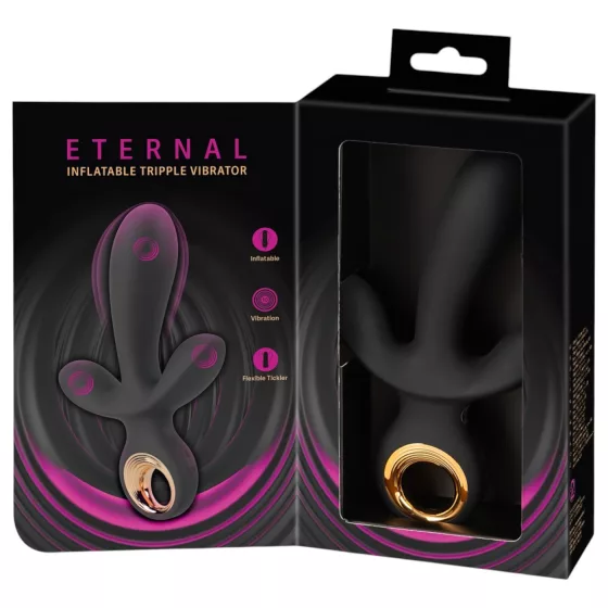 Eternal - trojitý nafukovací vibrátor - čierny