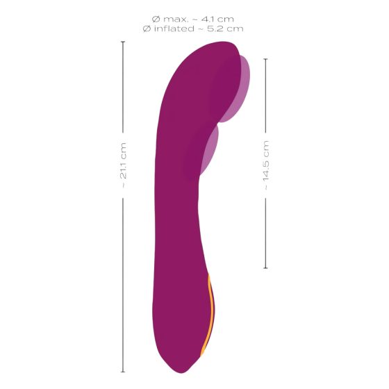 Javida - Dvojbodový vibračný stimulator s pumpovaním (fialový)