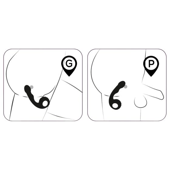 Black Velvets - vibrátor na G a P bod - čierny