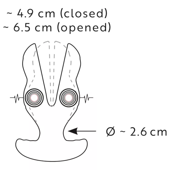 ANOS - análny vibrátor s dvoma ramenami - čierny