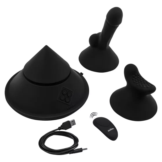 The Cowgirl Cone - prémiový sex stroj ovládaný aplikáciou - s 2 vymeniteľnými nadstavcami, 20 vibračnými režimami (čierny)