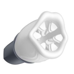   LUX Active First Class - masturbátor s rotujúcou hlavou (bielo-sivý)