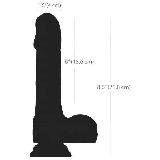 Naked Addiction - realistický vibrátor s rotačným a prírazovým pohybom - čierny