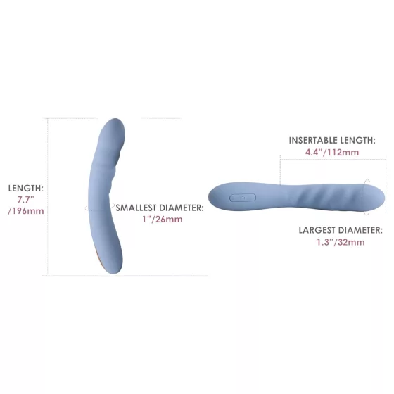 Svakom Ava Neo - vibračný dildo s funkciou prirážania - modrá