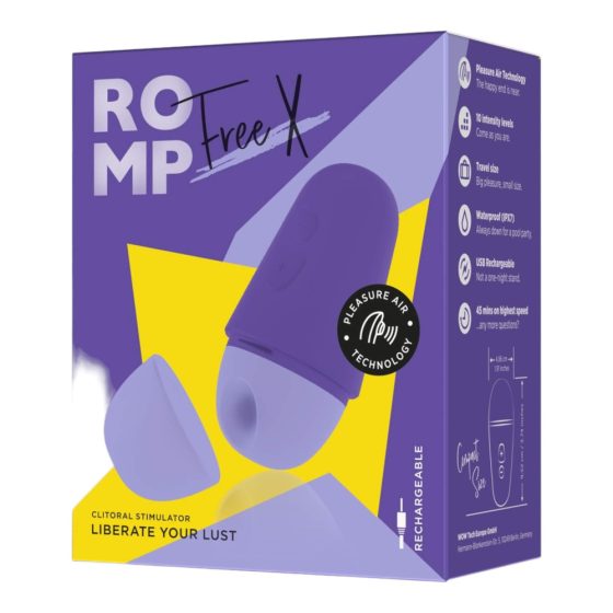 ROMP Free X - dobíjací stimulátor klitorisu so vzduchovými vlnami (fialový)